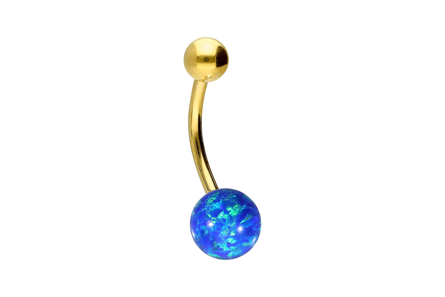 Titan Bananabell Piercing SYNTHETISCHER OPAL + TITAN-KUGEL